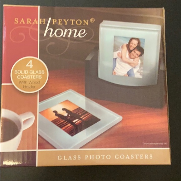 NEW: 2x Boxes SARAH Peyton Home - Glass Photo Coasters (8 Total) Housewarming - Picture 2 of 10
